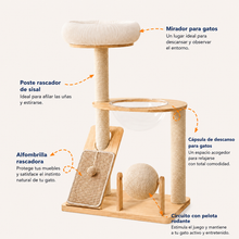 Árbol Rascador Moderno para Gatos con Cápsula Transparente