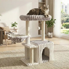 Árbol Rascador para Gatos con Casita Acolchada