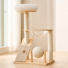 Árbol Rascador Moderno para Gatos con Cápsula Transparente