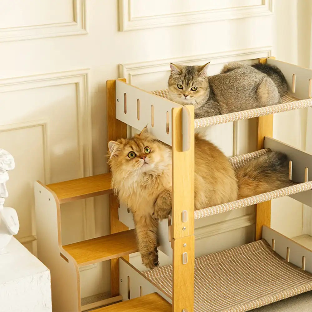 SisalHammock™ – Árbol Rascador para Gatos de Varios Niveles con Escaleras