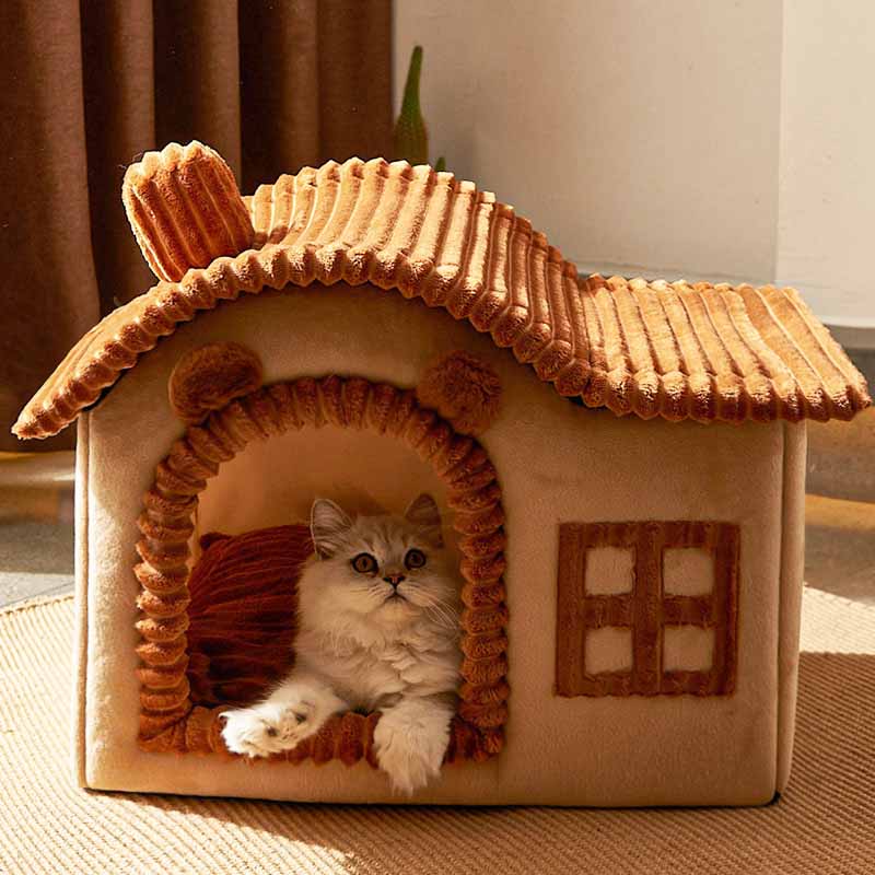 Casa Acogedora Semicerrada para Gatos