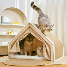 Casita Rascadora para Gatos con Zona de Descanso Acogedora