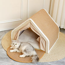 Casita Rascadora para Gatos con Zona de Descanso Acogedora
