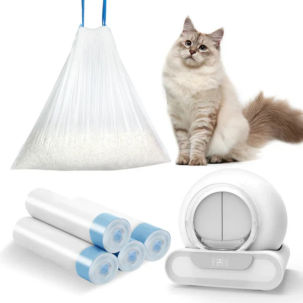LeloPets: 4 rollos de bolsas para residuos de arena para gatos