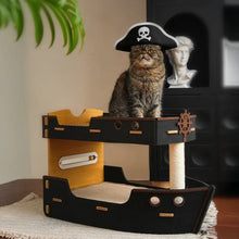 Barco Pirata Rascador y Cama de Doble Nivel para Gatos