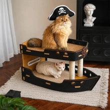 Barco Pirata Rascador y Cama de Doble Nivel para Gatos