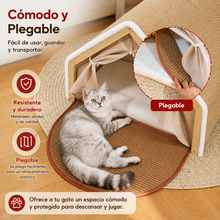 Casita Rascadora para Gatos con Zona de Descanso Acogedora